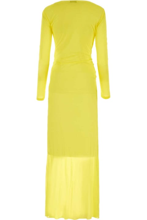 Saint Laurent for Women Saint Laurent Yellow Crepe Long Dress