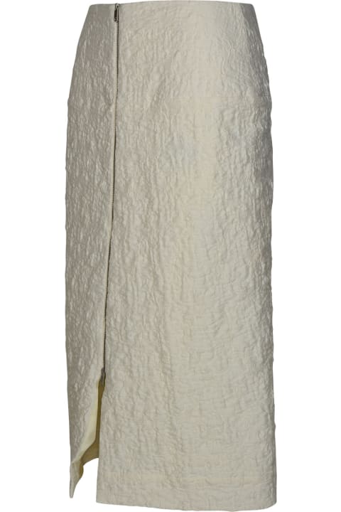ウィメンズ Jil Sanderのスカート Jil Sander White Cotton Blend Skirt