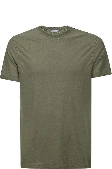 Zanone Clothing for Men Zanone Short-sleeved Straight-hem Crewneck T-shirt