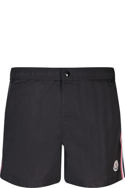Moncler Pants for Men Moncler Logo Patch Drawstring Swim Shorts