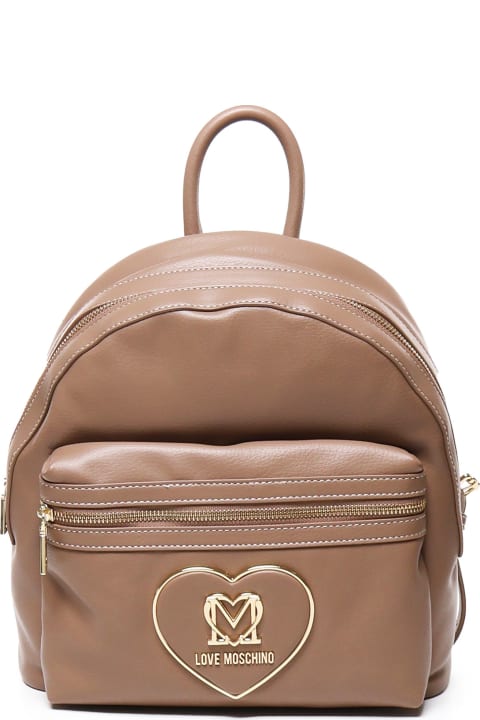 Love Moschino Backpacks for Women Love Moschino Round Backpack In Smooth Leather