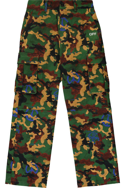 Homeware Off-White Cotton Cargo-trousers