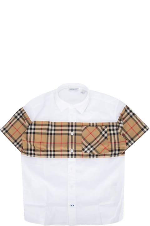 ガールズ Burberryのシャツ Burberry Check Pattern Short-sleeved Shirt