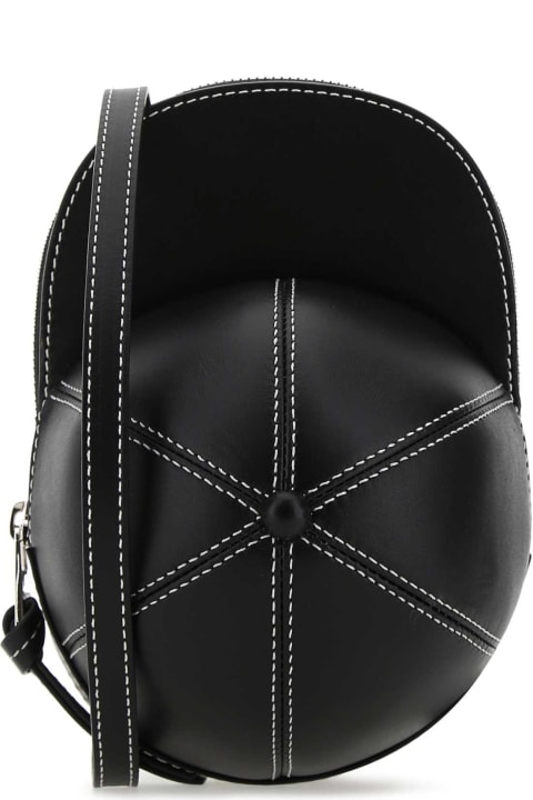Shoulder Bags for Men J.W. Anderson Black Leather Medium Cap Crossbody Bag