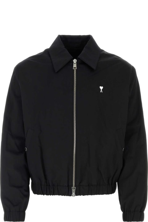 Ami Alexandre Mattiussi Coats & Jackets for Women Ami Alexandre Mattiussi Black Cotton Bomber Jacket