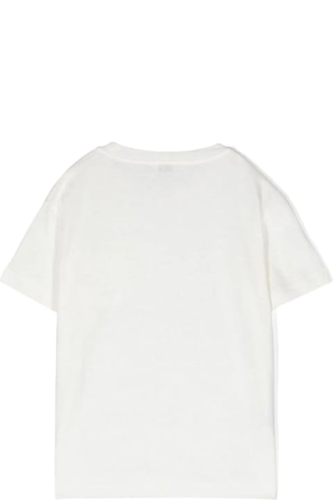 Il Gufo T-Shirts & Polo Shirts for Girls Il Gufo White Cotton And Linen T-shirt