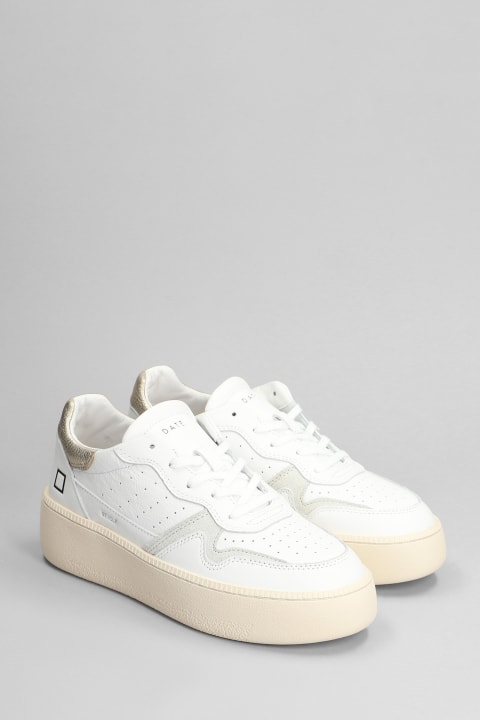 D.A.T.E. Wedges for Women D.A.T.E. Step Sneakers In White Leather