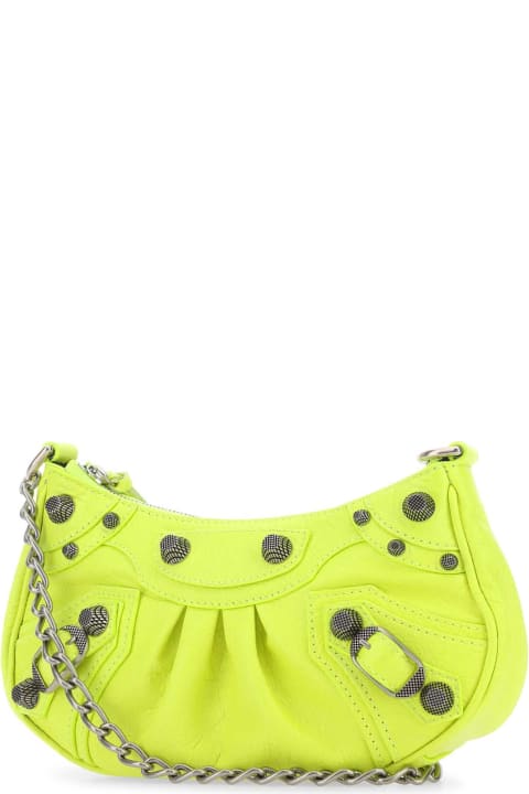 Balenciaga for Women Balenciaga Fluo Yellow Leather Le Cagole Mini Handbag