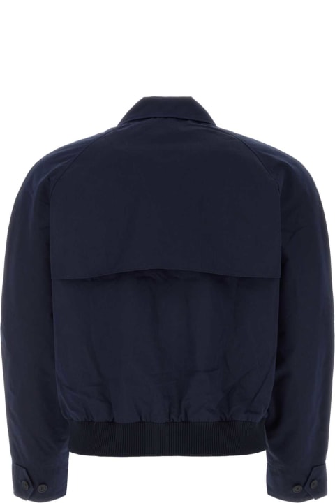 メンズ Maison Kitsunéのコート＆ジャケット Maison Kitsuné Navy Blue Cotton Blend Jacket
