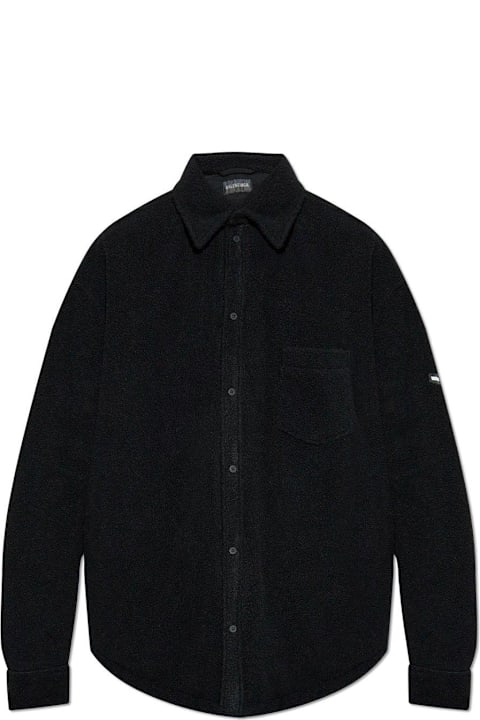 Balenciaga Shirts for Men Balenciaga Logo Patch Padded Oversized Shirt