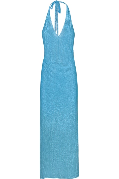 Giuseppe di Morabito for Women Giuseppe di Morabito Crystal Blue Long Halter Dress