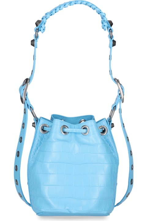 Balenciaga Light-blue Leather Le Cagole Xs Bucket Bag