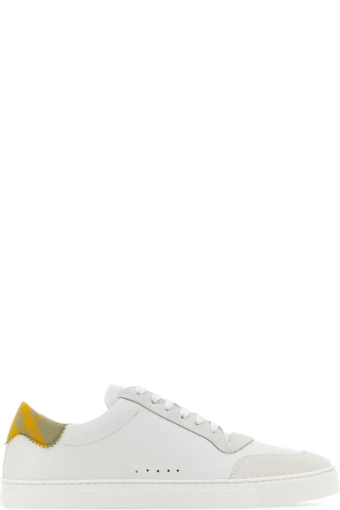 Fashion for Men Burberry White Leather Check Sneakers