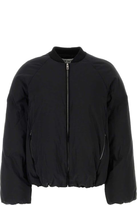 Coats & Jackets for Men Loewe Black Cotton Blend Padded Jacket