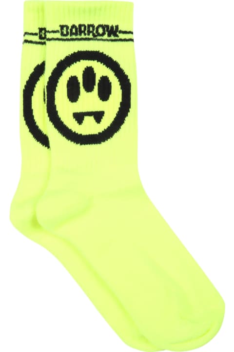 Neon Yellow Socks For Kids With Logo