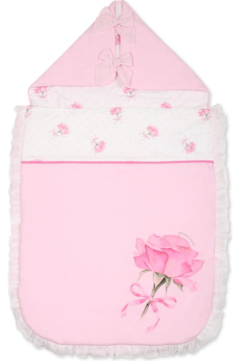 Monnalisa for Kids Monnalisa Pink Sleeping Bag For Baby Girl With Logo