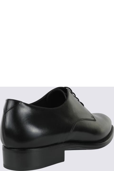 Laced Shoes for Men Saint Laurent Black Leather Lace Up Shoes