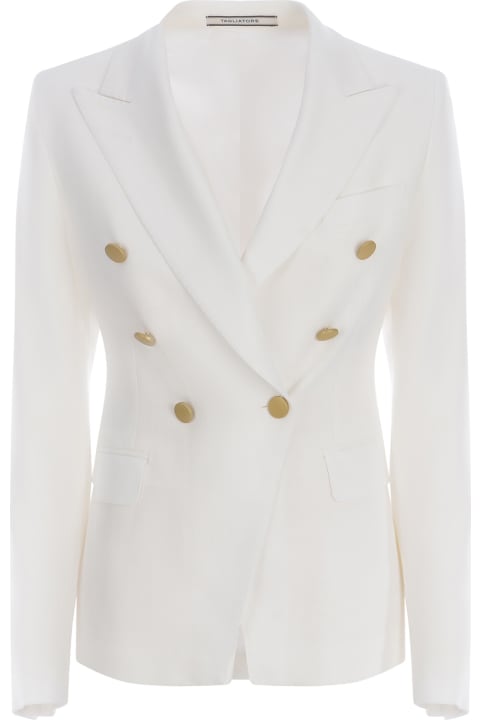 Tagliatore Coats & Jackets for Women Tagliatore White Double-breasted Blazer