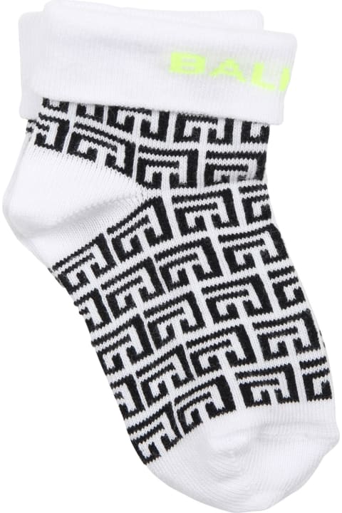 Sale for Baby Boys Balmain Multicolored Socks For Baby Girl With Logo