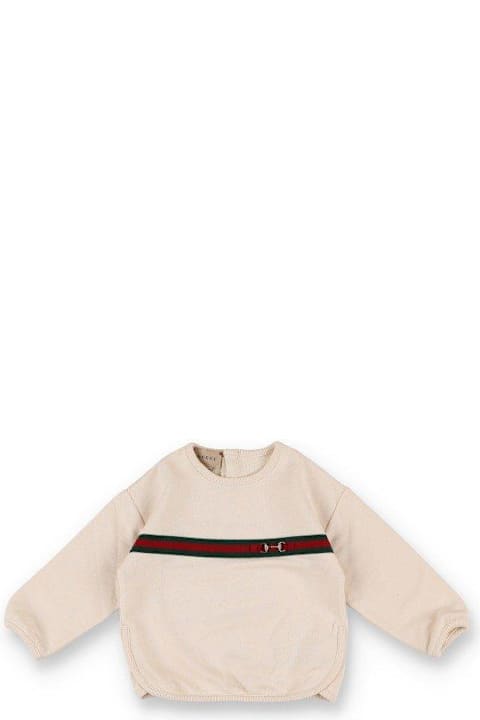 Topwear for Baby Boys Gucci Web Stripe Crewneck Jumper