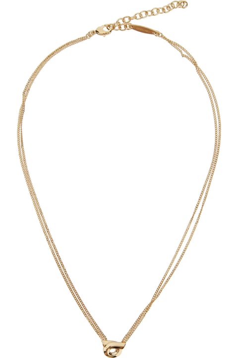 Jewelry for Women Ferragamo Gold-colored Necklace With Gancini Pendant In Brass Woman