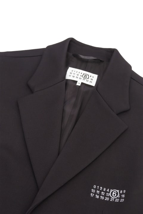 MM6 Maison Margiela Coats & Jackets for Girls MM6 Maison Margiela Black Vest With Logo