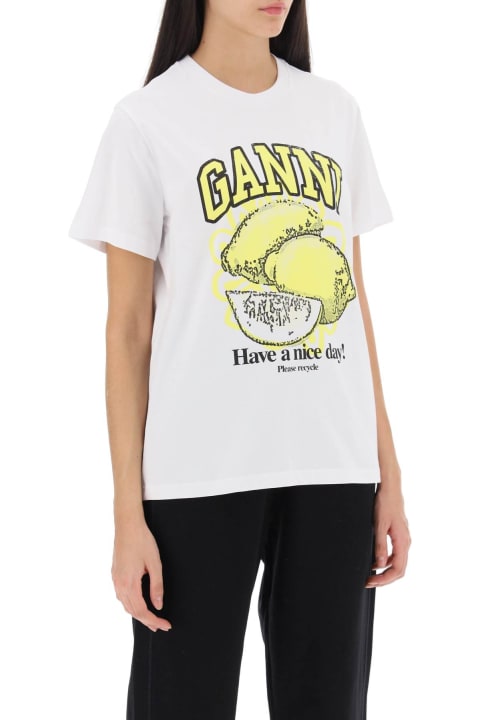 ウィメンズ Ganniのトップス Ganni T-shirt With Graphic Print