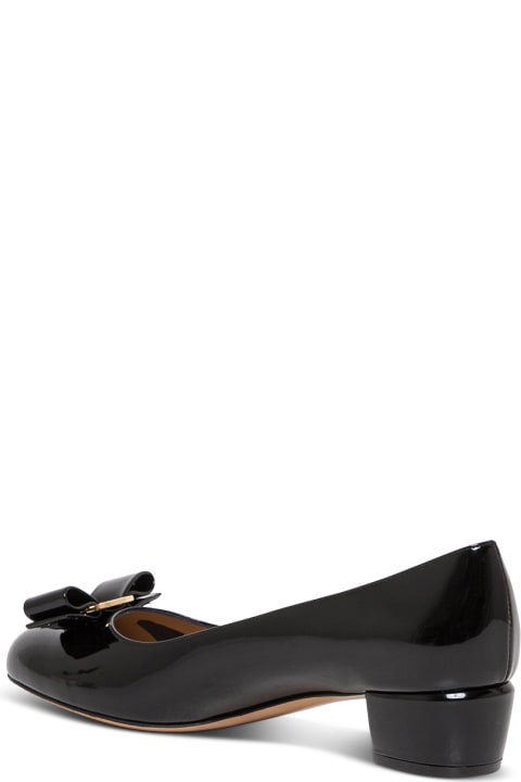 Ferragamo High-Heeled Shoes for Women Ferragamo Vara Pumps In Black Patent Leather With Bow