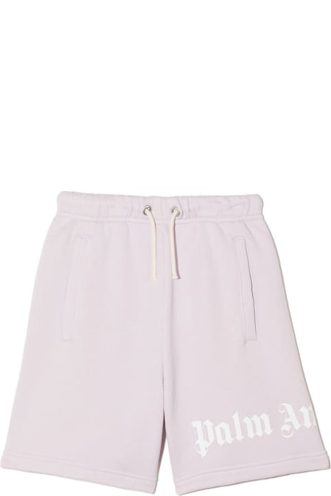 Palm Angels Bottoms for Girls Palm Angels Kids Lilac Sports Shorts With Logo
