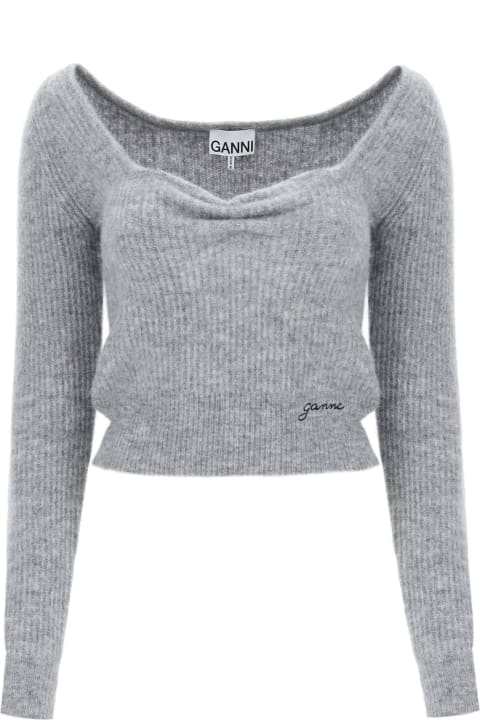 Ganni Women Ganni Grey Merino Blend Sweater