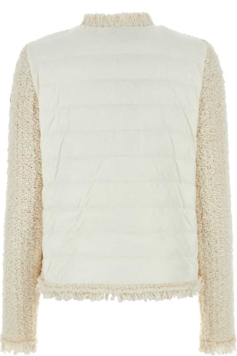 Sweaters for Women Moncler Ivory Tweed Cardigan