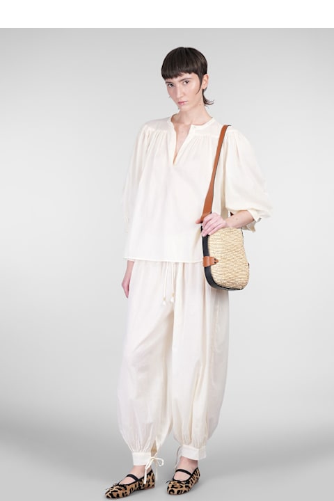 Antik Batik Topwear for Women Antik Batik Mirabel Blouse In Beige Cotton