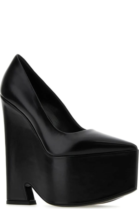 Versace High-Heeled Shoes for Women Versace Black Leather Tempest Pumps