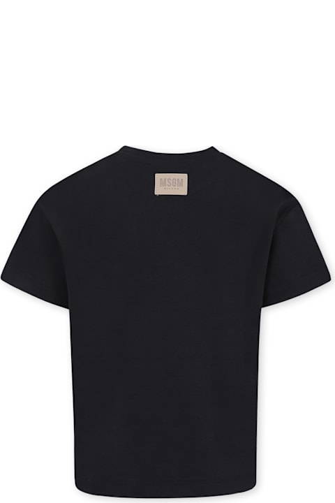 Homeware MSGM Black T-shirt For Kids With Logo