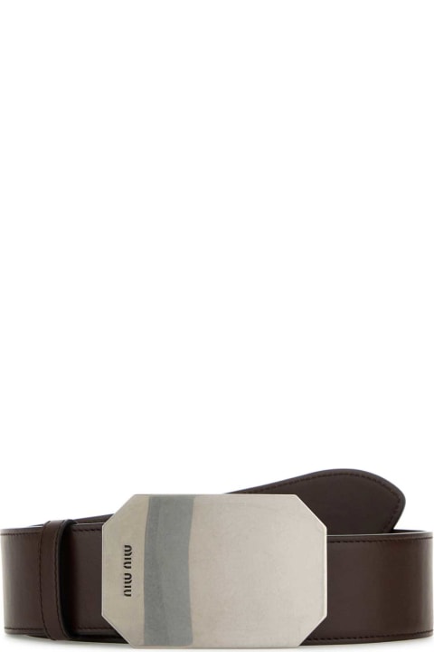 Miu Miu Accessories for Women Miu Miu Brown Leather Belt