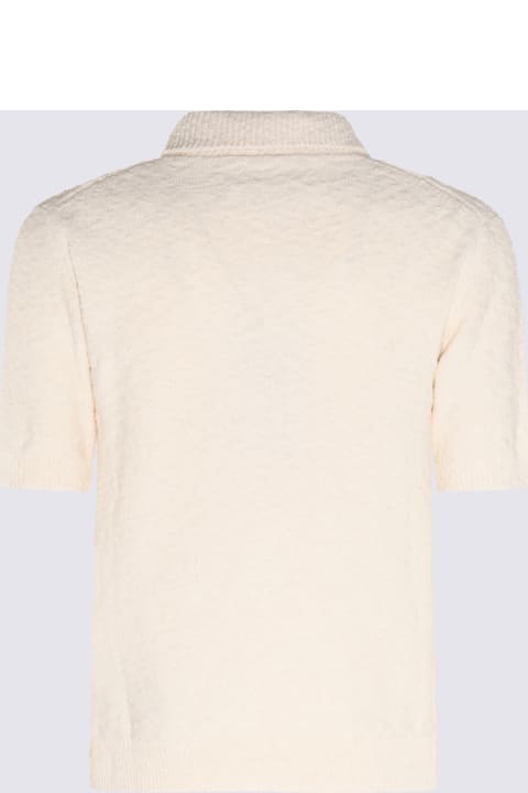 Topwear for Women Maison Margiela Cream Cotton Blend Polo Shirt