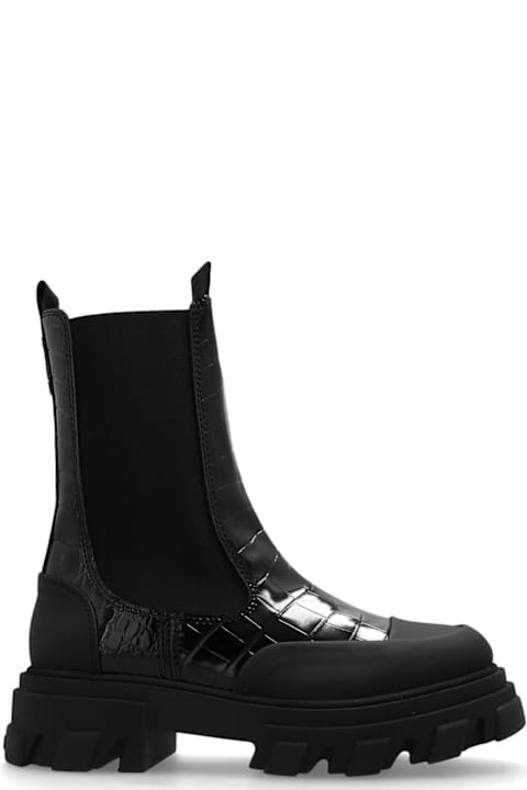 Ganni Boots for Women Ganni Embossed Chelsea Boots