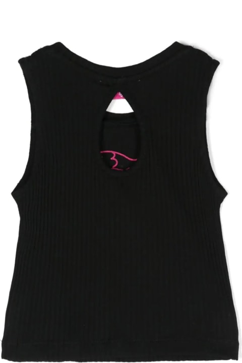 Fashion for Kids Pucci Black Ribbed Tank Top With Fish Motif
