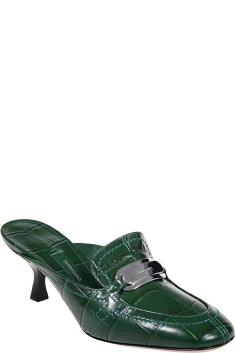 Ferragamo Sandals for Women Ferragamo Embossed Round-toe Mules