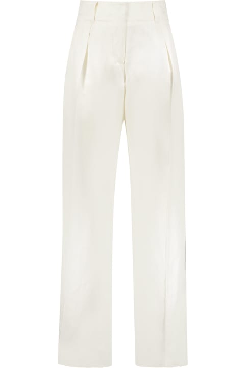 Pants & Shorts for Women Ferragamo Silk And Linen Trousers