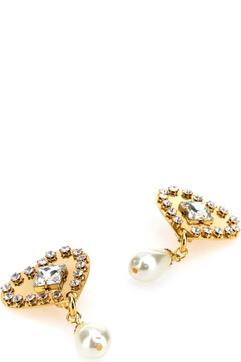 Earrings for Women Alessandra Rich Gold Metal Earrings