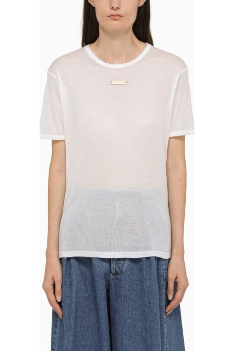 Sale for Women Maison Margiela White Cotton Blend Short Sleeve T-shirt
