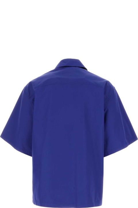 Off-White Men Off-White Blue Cotton Oversize Shirt