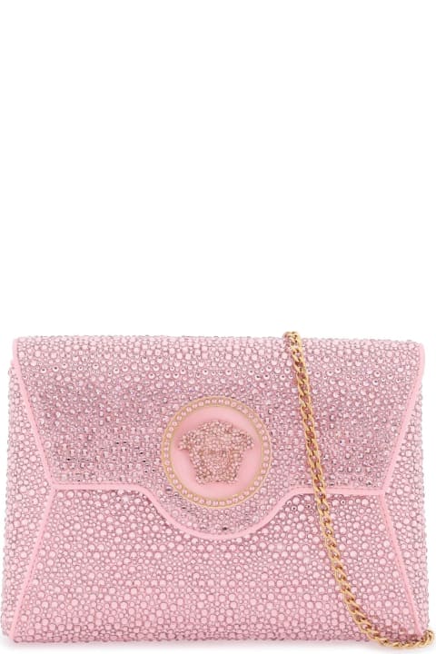 Versace Shoulder Bags for Women Versace La Medusa Envelope Clutch With Crystals