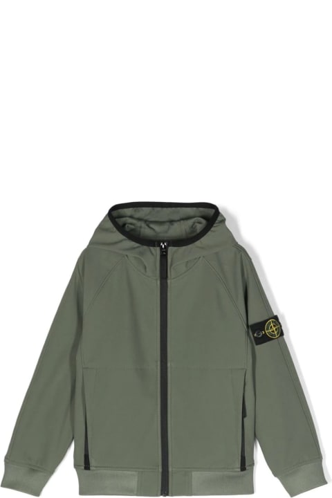 Fashion for Women Stone Island Junior Green Light Soft Shell-r E.dye Jacket In Recycled Polyester