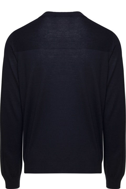 Jil Sander Sweaters for Women Jil Sander Blue Crewneck Sweater With Long Sleeves In Wool Man