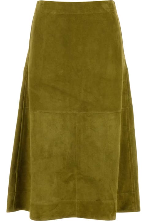 Bottega Veneta for Women Bottega Veneta Green Suede Skirt