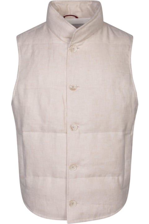メンズ Brunello Cucinelliのコート＆ジャケット Brunello Cucinelli High-neck Button-up Gilet