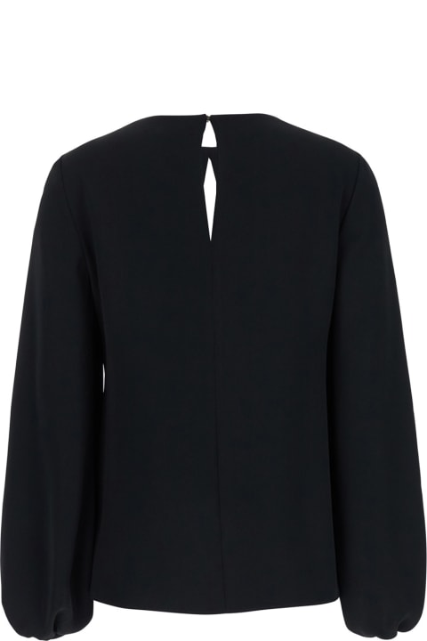 Homeware Parosh Black Cut-out Blouse In Light Fabric Woman