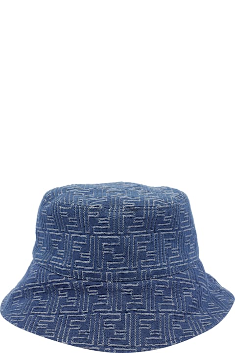 Fendi Hats for Women Fendi Ff Logo Denim Bucket